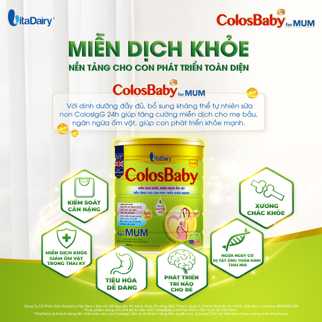 Tác dụng diệu kỳ của sữa non ColosIgG 24h giúp tăng cường miễn dịch có trong ColosBaby Gold for Mum mẹ bầu nên biết