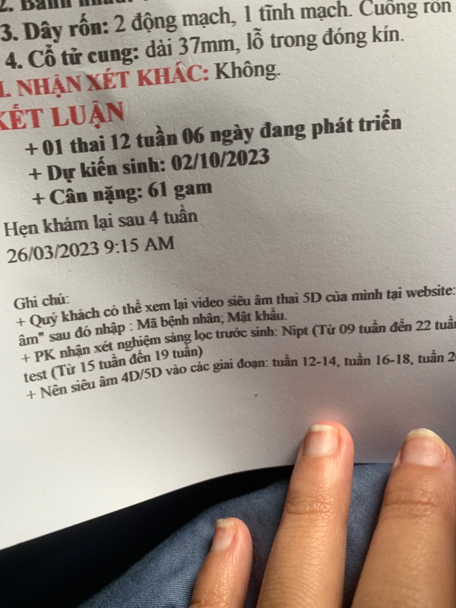 mình đc 12w6d, nay mình đi siêu âm thai được cân nặng 61g! Vậy cho hỏi cân nặng như thế có bị to quá k ạ?
