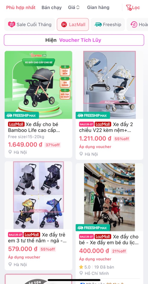 SIÊU SALE NGÀY CUỐI TẠI LAZADA MALL

Hôm nay là ngày giảm giá cuối cùng trong chương trình “Sale cuối tháng” từ 25/3-27/3 của Lazada. Dưới đây là một số sản phẩm hot dành cho mẹ và bé tới từ các thương hiệu uy tín của Lazada Mall. 

Mẹ hãy TẢI APP LAZADA trên điện thoại và mua ngay những sản phẩm mình cần trong hôm nay để có giá tốt nhất nhé!

Thời trang cho bé giảm tới 59% https://shorten.asia/XpQNEjCD

Tã bỉm và dụng cụ vệ sinh giảm tới 57% https://shorten.asia/7AkPDkbr

Sữa bột và thức ăn cho bé giảm tới 55% https://shorten.asia/3KaCfk3e

Xe, ghế trẻ em, đai địu giảm tới 56% https://shorten.asia/ax9eHhS8 

Đồ dùng ăn dặm và bú sữa giảm tới 50% https://shorten.asia/mZc79Nr3