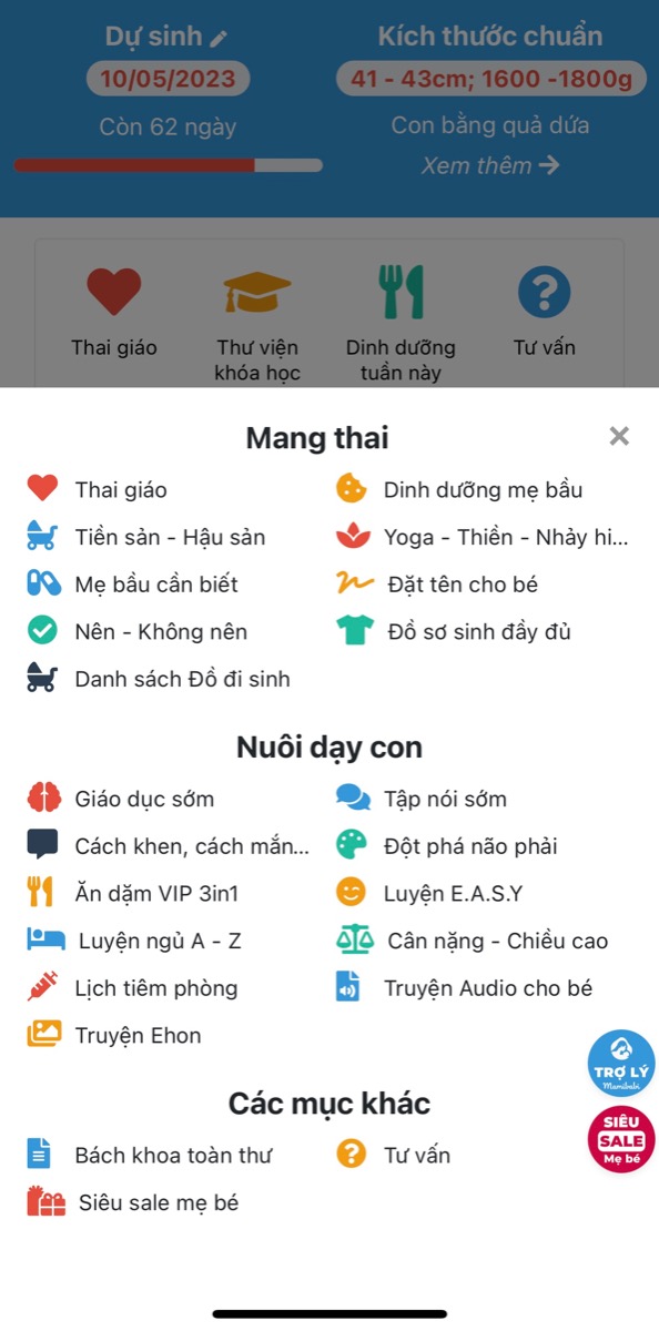 4 ĐIỀU “NHẤT” CHỈ CÓ TẠI MAMIBABI

1. GIÁ TỐT NHẤT - NỘI DUNG NHIỀU NHẤT 
Mamibabi hiện có 2 gói:
- Gói 1 năm sau khi giảm giá chỉ còn 449,000
- Gói trọn đời sau khi giảm giá chỉ còn 899,000

Với mức giá trên, khách hàng không chỉ nhận được 1 khoá học thai giáo mà sẽ nhận được hàng ngàn nội dung sau:
- Hơn 3000 hoạt động thai giáo giúp mẹ vui bé khỏe https://mamibabi.com.vn/vip/info?mode=1
- Hơn 1000 bản nhạc thai giáo và karaoke thai giáo
- Hơn 1000 bài thơ và câu truyện thai giáo tiếng Anh, tiếng Việt, Ehon, audio
- Hơn 500 hoạt động giáo dục sớm cho bé từ 0 - 6 tuổi
- Hơn 300 món ăn dặm cho bé từ 6 tháng đến 2 tuổi  
- Thực đơn 280 ngày mang thai cho mẹ bầu  
- 45 khóa học toàn diện và chuyên sâu dành cho mẹ bầu và bé 0 - 6 tuổi: https://mamibabi.com.vn/khoa-hoc

2. ĐƯỢC TƯ VẤN NHIỀU NHẤT
Dù bạn có trả tiền hay không, dù bạn dùng gói 1 năm hay trọn đời, Mamibabi vẫn tư vấn cho bạn về mọi vấn đề như mang thai, sinh con, ăn dặm, nuôi con…

Mẹ có thể đặt câu hỏi tại đây https://mamibabi.com.vn/community

3. NHIỀU KHOÁ HỌC NHẤT
Mamibabi hiện đã có sẵn 45 khoá học về mang thai, thai giáo, ăn dặm, chăm sóc trẻ sơ sinh… 
Các khoá học mới vẫn liên tục được cập nhật. Chỉ cần mua tài khoản VIP Mom 1 lần duy nhất, mẹ sẽ xem được tất cả các khoá học này. Mỗi khi Mamibabi có khoá học mới, mẹ sẽ học được ngay mà không phải trả thêm bất cứ khoản phí nào.

Mẹ có thể xem tất cả các khoá học tại đây https://mamibabi.com.vn/khoa-hoc

4. NHIỀU TRUYỆN THAI GIÁO NHẤT
Mamibabi hiện có kho truyện thai giáo lớn và liên tục được cập nhật mỗi ngày. Đặc biệt, Mamibabi sở hữu những truyện thai giáo độc quyền không có tại bất cứ phần mềm nào khác, chỉ có tại Mamibabi. Mẹ có thể cùng bé đọc truyện tại đây https://mamibabi.com.vn/khoa-hoc