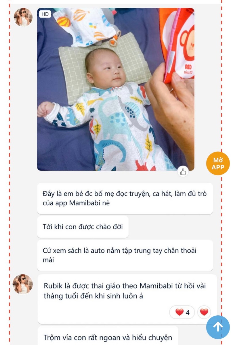 VỚI 1000 ĐỒNG MỖI NGÀY, BẠN NHẬN ĐƯỢC GÌ TỪ MAMIBABI? 

Mamibabi hiện có 2 gói tài khoản VIP Mom:
- “VIP Mom 1 năm” giá sau giảm là 449,000đ dùng trong 365 ngày, tính ra chỉ hơn 1000 đồng/ngày. 
- “VIP Mom trọn đời” giá sau giảm là 899,000đ, dùng được hàng chục năm, tính ra chỉ vài trăm đồng, chưa tới 1000 đồng cho 1 ngày. 

Với số tiền rất tiết kiệm như vậy, mỗi ngày mẹ sẽ nhận được: 
- Được tư vấn mọi vấn đề về mang thai – thai giáo – nuôi con https://mamibabi.com.vn/community 
- Lộ trình tăng cân 40 tuần của mẹ https://mamibabi.com.vn/special/pregnancy_weight_gain 
- Bảng cân nặng thai nhi 40 tuần https://mamibabi.com.vn/news/95/can-nang-va-chieu-dai-thai-nhi-theo-chuan-who-2022 
- Hơn 3000 hoạt động thai giáo giúp mẹ vui bé khỏe https://mamibabi.com.vn/vip/info?mode=1
- Hơn 1000 bản nhạc thai giáo và karaoke thai giáo https://mamibabi.com.vn/nhac-thai-giao 
- Hơn 1000 bài thơ và câu truyện thai giáo tiếng Anh, tiếng Việt, Ehon, audio https://mamibabi.com.vn/newscategory/15/truyen-thai-giao#fetalMenuPopup 
- Hơn 500 hoạt động giáo dục sớm cho bé từ 0 - 6 tuổi https://mamibabi.com.vn/khoa-hoc#gds 
- Hơn 300 món ăn dặm cho bé từ 6 tháng đến 2 tuổi  https://mamibabi.com.vn/an-dam
- Thực đơn 280 ngày mang thai cho mẹ bầu  https://mamibabi.com.vn/thai-giao-dinh-duong 
- 56 khóa học toàn diện và chuyên sâu dành cho mẹ bầu và bé 0 - 6 tuổi: https://mamibabi.com.vn/khoa-hoc
- Những bài viết mới liên tục được tổng hợp và cập nhật https://mamibabi.com.vn/knowledge 

Vì chính sách giá rất mềm như vậy mà trong 5 năm qua, rất nhiều mẹ bầu đã lựa chọn Mamibabi. Đặc biệt khi covid 19 diễn ra, cuộc sống bị ảnh hưởng nhiều nhưng việc thai giáo cho con mỗi ngày và học thêm các kiến thức nuôi dạy con của các mẹ tại Mamibabi vẫn diễn ra đều đặn. 

Vì đã mua gói “VIP Mom trọn đời” từ trước nên các mẹ KHÔNG phải trả thêm bất cứ khoản phí nào mãi từ nay về sau. Vậy nên có mẹ bảo “Ngày xưa em mua chỉ có vài khóa học mà bây giờ đã lên 50 khóa, có nhiều chức năng ngày xưa không thấy mà bây giờ mới có”.

Mamibabi vẫn luôn nỗ lực từng ngày để cải thiện chất lượng, để các mẹ không bao giờ phải hối hận khi đã bỏ ra 449,000 hay 899,000 đồng