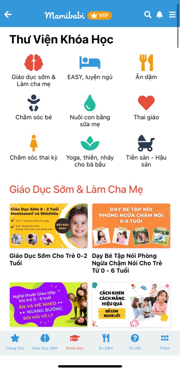 KHOÁ HỌC GIÁ RẺ NHẤT - CÁC MẸ “LÃI” NHIỀU NHẤT 

Mamibabi được sáng lập vào năm 2018 bởi anh Phạm Ngọc Thắng, tác giả cuốn sách “Rủ chồng thai giáo”. Anh Thắng cũng chính là chuyên gia nam giới đầu tiên trong lĩnh vực thai giáo tại Việt Nam.

Ngay trong những ngày đầu, anh Thắng và đội ngũ Mamibabi đã chủ trương tạo ra một chuỗi khoá học thai giáo và nuôi con giá rẻ nhất, bởi các mẹ bỉm sữa đã phải vất vả lo toan rất nhiều chi phí khi nuôi con. Vì vậy, trong những năm qua, Mamibabi chưa từng tăng giá.

Hiện tại, chỉ với 899,000 đồng, các mẹ có thể học được 56 khoá học ngắn về nuôi dạy con và rất nhiều nội dung khác như nghe nhạc, đọc truyện, chăm sóc thai kỳ… Đặc biệt, thời gian học là TRỌN ĐỜI. Mẹ có thể học bất cứ khi nào mình muốn.

Mamibabi hiện tại có được giá tốt như vậy vì lý do KHÔNG QUẢNG CÁO trong 4 năm trở lại đây, vì vậy, giá thành không bị đội lên. Các mẹ hiện nay biết tới Mamibabi đều qua người quen giới thiệu, qua các review tốt của những mẹ đã từng dùng, qua Google, Youtube, Facebook… một cách tự nhiên.

Trong những năm qua, Mamibabi đã phát triển từ 1 khoá học lên con số 56 khoá học ngắn, vì vậy các mẹ càng dùng sẽ càng “lãi”, luôn được đọc thêm nhiều nội dung mới mà không phải trả thêm bất cứ khoản phí nào. 

Dưới đây là hàng ngàn nội dung mẹ có thể trải nghiệm chỉ với 1 tài khoản VIP Mom trọn đời giá 899,000 sau khi đã giảm:

- Bảng theo dõi cân nặng 40 tuần cho mẹ https://mamibabi.com.vn/special/pregnancy_weight_gain
- Bảng theo dõi cân nặng 40 tuần cho bé https://mamibabi.com.vn/news/95/can-nang-va-chieu-dai-thai-nhi-theo-chuan-who-2021
- Đếm cử động thai mỗi ngày https://mamibabi.com.vn/baby/yogakick
- Hơn 3000 hoạt động thai giáo giúp mẹ vui bé khỏe https://mamibabi.com.vn/vip/info?mode=1
- Hơn 1000 bản nhạc thai giáo và karaoke thai giáo https://mamibabi.com.vn/nhac-thai-giao
- Hơn 1000 bài thơ và câu truyện thai giáo tiếng Anh, tiếng Việt, Ehon, audio https://mamibabi.com.vn/newscategory/15/truyen-thai-giao
- Hơn 500 hoạt động giáo dục sớm cho bé từ 0 - 6 tuổi https://mamibabi.com.vn/khoa-hoc#gds
- Hơn 300 món ăn dặm cho bé https://mamibabi.com.vn/an-dam
- Thực đơn 280 ngày mang thai cho mẹ bầu https://mamibabi.com.vn/thai-giao-dinh-duong