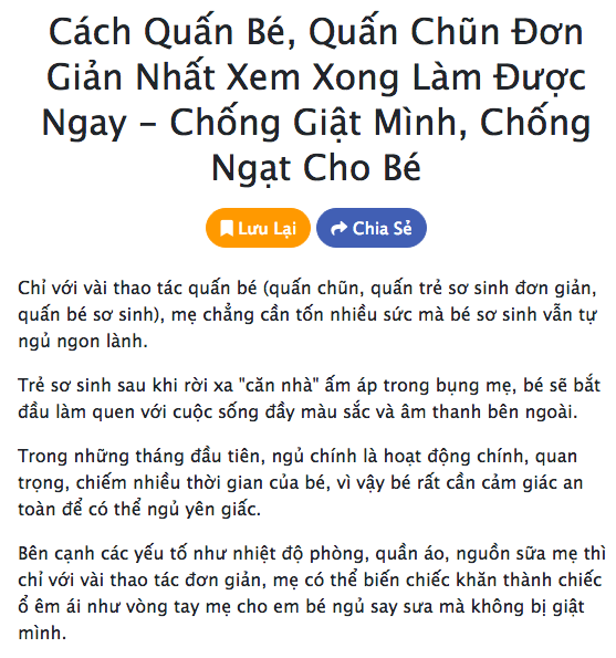 8 KHÓA HỌC CHĂM SÓC BÉ SƠ SINH CHO CÁC MẸ LẦN ĐẦU “BỈM SỮA” 

Có những kỹ năng nghe thật quen thuộc, nhưng với các mẹ sinh con lần đầu, không phải ai cũng làm đúng. Mẹ hãy xem 8 khóa học ngắn dưới đây để biết cách chăm bé “chuẩn không cần chỉnh” nhé: 

1. Mẹo thay bỉm nhanh cho bé sơ sinh https://mamibabi.com.vn/video/play?id=40 
2. Cách rơ lưỡi nhanh sạch cho bé https://mamibabi.com.vn/video/play?id=41 
3. Cách tắm bé sơ sinh đầy đủ các bước https://mamibabi.com.vn/video/play?id=42 
4. Cách quấn bé chống giật mình, giúp ngủ ngon https://mamibabi.com.vn/video/play?id=43 
5. Cách chăm sóc rốn cho trẻ sơ sinh giỏi như bác sĩ https://mamibabi.com.vn/video/play?id=44 
6. Cách massage cho bé dễ đi cầu, giảm táo bón đầy hơi https://mamibabi.com.vn/video/play?id=47 
7. Cách bế bé an toàn, đúng cách; đánh thức bé khoa học https://mamibabi.com.vn/video/play?id=46 
8. Cách rửa mũi an toàn, đúng cách cho bé đỡ ngạt mũi https://mamibabi.com.vn/video/play?id=50 

Trên đây chỉ là 8 trong tổng số 56 khóa học ngắn về mang thai và nuôi con của Mamibabi. Chỉ với một tài khoản VIP Mom duy nhất (449,000đ - 899,000đ), mẹ có thể xem cả 56 khóa học https://mamibabi.com.vn/khoa-hoc 
----------------------------------

Mamibabi là ứng dụng thai giáo và giáo dục sớm duy nhất tại Việt Nam: 
• Được sáng lập bởi chuyên gia thai giáo Phạm Ngọc Thắng, tác giả cuốn sách “Rủ chồng thai giáo”
• Được xây dựng theo hướng “1 tài khoản – ngàn nội dung”, bạn chỉ cần mua tài khoản VIP Mom 1 lần duy nhất để đọc hàng ngàn nội dung