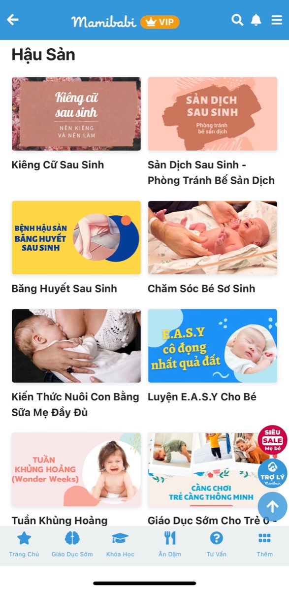 CÙNG HỌC 31 KHOÁ HỌC NGẮN VỀ TIỀN SẢN - HẬU SẢN CHỈ VỚI 899,000

Mẹ có thể:
- Học TRỌN ĐỜI
- Học đi học lại nhiều lần
- Học bất cứ thời điểm nào phù hợp, không bị gò bó thời gian học

Mẹ có thể học ngay tại đây https://mamibabi.com.vn/special/tiensanhausan

Chỉ với 899,000 đồng, mẹ sẽ sở hữu một tài khoản VIP Mom và học 31 khoá học ngắn dưới đây, bao gồm 18 khoá học tiền sản và 13 khoá học hậu sản: 

TIỀN SẢN
1. Lịch khám thai, xét nghiệm
2. Lịch tiêm phòng
3. Đặt tên cho bé
4. Nên và không nên khi mang bầu
5. Đồ sơ sinh đầy đủ
6. Danh sách đồ đi sinh
7. Review các bệnh viện
8. Dinh dưỡng bà bầu theo tuần
9. Tiểu đường thai kỳ
10. Trị rạn da
11. Tiền sản giật
12. Dấu hiệu chuyển dạ
13. Thở và rặn đẻ đúng cách
14. Sinh non - Những điều cần biết
15. Sinh mổ - Mọi điều cần biết
16. Cách tắm rửa và chăm sóc vết mổ sau sinh
17. Ở cử sau sinh mổ: Cách vận động và ăn uống 
18. Cách lựa chọn bệnh viện sinh con

HẬU SẢN
1 Kiêng cữ sau sinh
2. Sản dịch sau sinh - Phòng tránh bế sản dịch
3. Băng huyết sau sinh
4. Chăm sóc bé sơ sinh
5. Kiến thức nuôi con bằng sữa mẹ
6. Luyện EASY cho bé
7. Tuần khủng hoảng
8. Giáo dục sớm cho trẻ 0-2 tuổi
9. Dạy bé tập nói - Phòng ngừa chậm nói
10. Giáo dục não phải theo phương pháp Sichida
11. Luyện bú bình cho bé
12. Cùng con phát triển 9 loại hình trí thông minh
13. 300 câu hỏi của bố mẹ trẻ
_________________________________

Mamibabi là ứng dụng thai giáo và giáo dục sớm duy nhất tại Việt Nam:
• Được sáng lập bởi chuyên gia thai giáo Phạm Ngọc Thắng, tác giả cuốn sách “Rủ chồng thai giáo”
• Được xây dựng theo hướng “1 tài khoản – ngàn nội dung”, bạn chỉ cần mua tài khoản VIP Mom 1 lần duy nhất để đọc hàng ngàn nội dung về nuôi dạy con. 

- Được tư vấn mọi vấn đề về mang thai và nuôi con https://mamibabi.com.vn/news/96/kinh-nghiem-di-du-lich-cho-ba-bau 
- Bảng theo dõi cân nặng 40 tuần cho mẹ https://mamibabi.com.vn/special/pregnancy_weight_gain
- Bảng theo dõi cân nặng 40 tuần cho bé https://mamibabi.com.vn/news/95/can-nang-va-chieu-dai-thai-nhi-theo-chuan-who-2021
- Đếm cử động thai mỗi ngày https://mamibabi.com.vn/baby/yogakick
- Hơn 3000 hoạt động thai giáo giúp mẹ vui bé khỏe https://mamibabi.com.vn/vip/info?mode=1
- Hơn 1000 bản nhạc thai giáo và karaoke thai giáo https://mamibabi.com.vn/nhac-thai-giao
- Hơn 1000 bài thơ và câu truyện thai giáo tiếng Anh, tiếng Việt, Ehon, audio https://mamibabi.com.vn/newscategory/15/truyen-thai-giao
- Hơn 500 hoạt động giáo dục sớm cho bé từ 0 - 6 tuổi https://mamibabi.com.vn/khoa-hoc#gds
- Hơn 300 món ăn dặm cho bé https://mamibabi.com.vn/an-dam
- Thực đơn 280 ngày mang thai cho mẹ bầu https://mamibabi.com.vn/thai-giao-dinh-duong