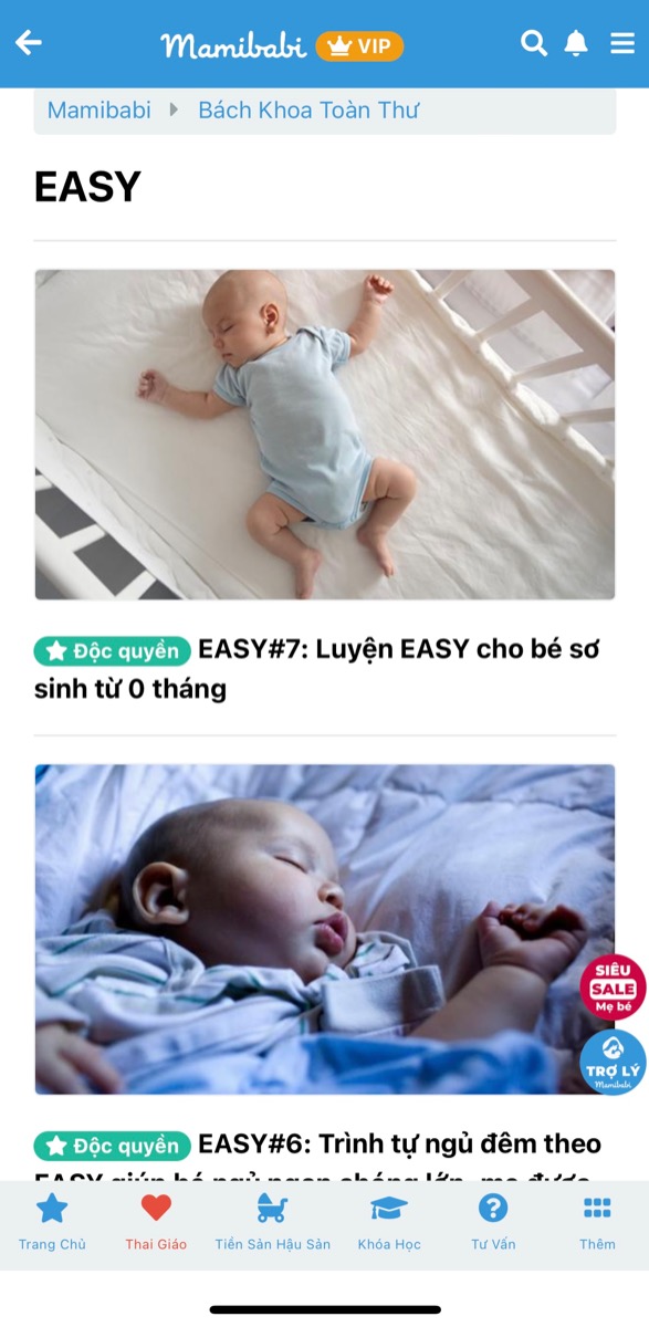 LUYỆN EASY CHO BÉ SƠ SINH TỪ 0 THÁNG TUỔI: LỊCH SINH HOẠT MẪU - ĐIỀU CẦN LƯU Ý

Trong bài viết dưới đây Mamibabi sẽ chia sẻ các nội dung:

- Có nên luyện EASY cho bé sơ sinh không
- 3 điều kiện cần để luyện EASY cho bé sơ sinh 
- Có nên luyện EASY cho bé ngay từ tháng đầu tiên không?
- Dụng cụ cần có để luyện EASY cho bé sơ sinh
- Luyện EASY mấy cho bé sơ sinh? 
- Lịch sinh hoạt mẫu theo EASY 3 cho bé sơ sinh
- Lưu ý khi luyện EASY 3 cho bé sơ sinh

Bài viết chi tiết mẹ có thể xem tại đây https://mamibabi.com.vn/news/1958/easy-7-luyen-easy-cho-be-so-sinh-tu-0-thang

Để được tư vấn EASY, mẹ chỉ cần đăng ký tài khoản “VIP Mom trọn đời” https://mamibabi.com.vn/vip/info?mode=9 

Ngoài EASY, mẹ có thể trải nghiệm tất cả các tính năng và quyền lợi sau: 
- Được tư vấn 1:1 mọi vấn đề về mang thai và nuôi con https://mamibabi.com.vn/community 
- 56 khoá học về mang thai và nuôi con https://mamibabi.com.vn/khoa-hoc 
- Hơn 500 hoạt động giáo dục sớm cho bé từ 0 - 6 tuổi https://mamibabi.com.vn/khoa-hoc#gds
- Hơn 300 món ăn dặm cho bé https://mamibabi.com.vn/an-dam
———————————————

Mamibabi là ứng dụng thai giáo và giáo dục sớm duy nhất tại Việt Nam:
• Được sáng lập bởi tác giả Phạm Ngọc Thắng, tác giả cuốn sách “Rủ chồng thai giáo”
• Được xây dựng theo hướng “1 tài khoản – ngàn nội dung”, bạn chỉ cần mua tài khoản VIP Mom 1 lần duy nhất để đọc hàng ngàn nội dung về nuôi dạy con.