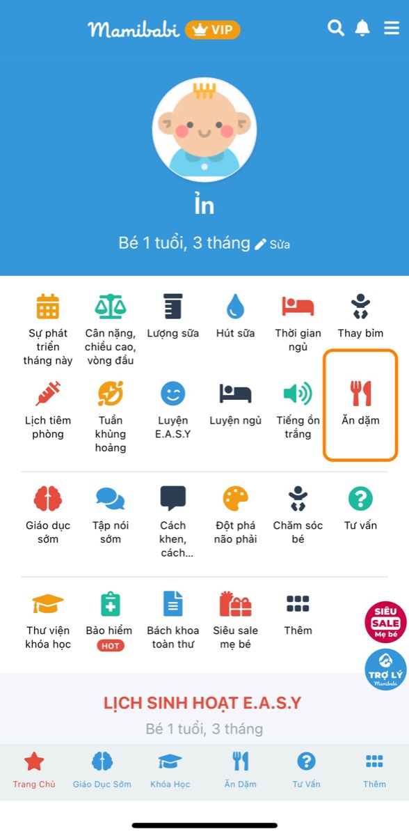 HỌC ĂN DẶM 3 PHƯƠNG PHÁP VỚI CHI PHÍ TỐT NHẤT TRÊN THỊ TRƯỜNG
 
Mẹ có thể học tại đây https://mamibabi.com.vn/an-dam
 
Chức năng “Ăn dặm” của Mamibabi có đủ mọi kiến thức mẹ cần biết về cả 3 phương pháp ăn dặm đó là ăn dặm truyền thống, ăn dặm kiểu Nhật và ăn dặm bé chỉ huy BLW. Mamibabi sẽ cung cấp cho các mẹ:
 
- Kiến thức cơ bản
- Ưu nhược điểm
- Cách chế biến
- Lượng bé cần ăn
- Bắt đầu như thế nào?
- Thực đơn theo món
 
Ngoài ra, mẹ còn được đội ngũ Mamibabi tư vấn mọi câu hỏi liên quan đến ăn dặm, mẹ đặt câu hỏi tại đây nhé https://mamibabi.com.vn/community?g=13
 
Để học được cả 3 phương pháp ăn dặm trên, mẹ chỉ cần mua tài khoản “VIP Mom trọn đời”. Ngoài ăn dặm, Mamibabi còn có hàng ngàn nội dung khác mà mẹ “VIP Mom trọn đời” có thể sử dụng:
 
- Được tư vấn mọi vấn đề về mang thai và nuôi dạy con https://mamibabi.com.vn/community
- Theo dõi sự phát triển chiều cao, cân nặng của con https://mamibabi.com.vn/growth
- 59 khóa học về mang thai, chăm sóc trẻ sơ sinh, giáo dục sớm cho bé 0 - 6 tuổi: https://mamibabi.com.vn/khoa-hoc
- Hơn 500 hoạt động giáo dục sớm cho bé từ 0 - 6 tuổi https://mamibabi.com.vn/khoa-hoc#gds 
- Hơn 300 món ăn dặm cho bé từ 6 tháng đến 2 tuổi https://mamibabi.com.vn/an-dam
- Hơn 3000 hoạt động thai giáo giúp mẹ vui bé khỏe https://mamibabi.com.vn/vip/info?mode=1
- Hơn 1000 bản nhạc cho mẹ và bé https://mamibabi.com.vn/nhac-thai-giao 
- Hơn 1000 bài thơ và câu truyện thai giáo tiếng Anh, tiếng Việt, Ehon, audio
https://mamibabi.com.vn/newscategory/15/truyen-thai-giao#fetalMenuPopup