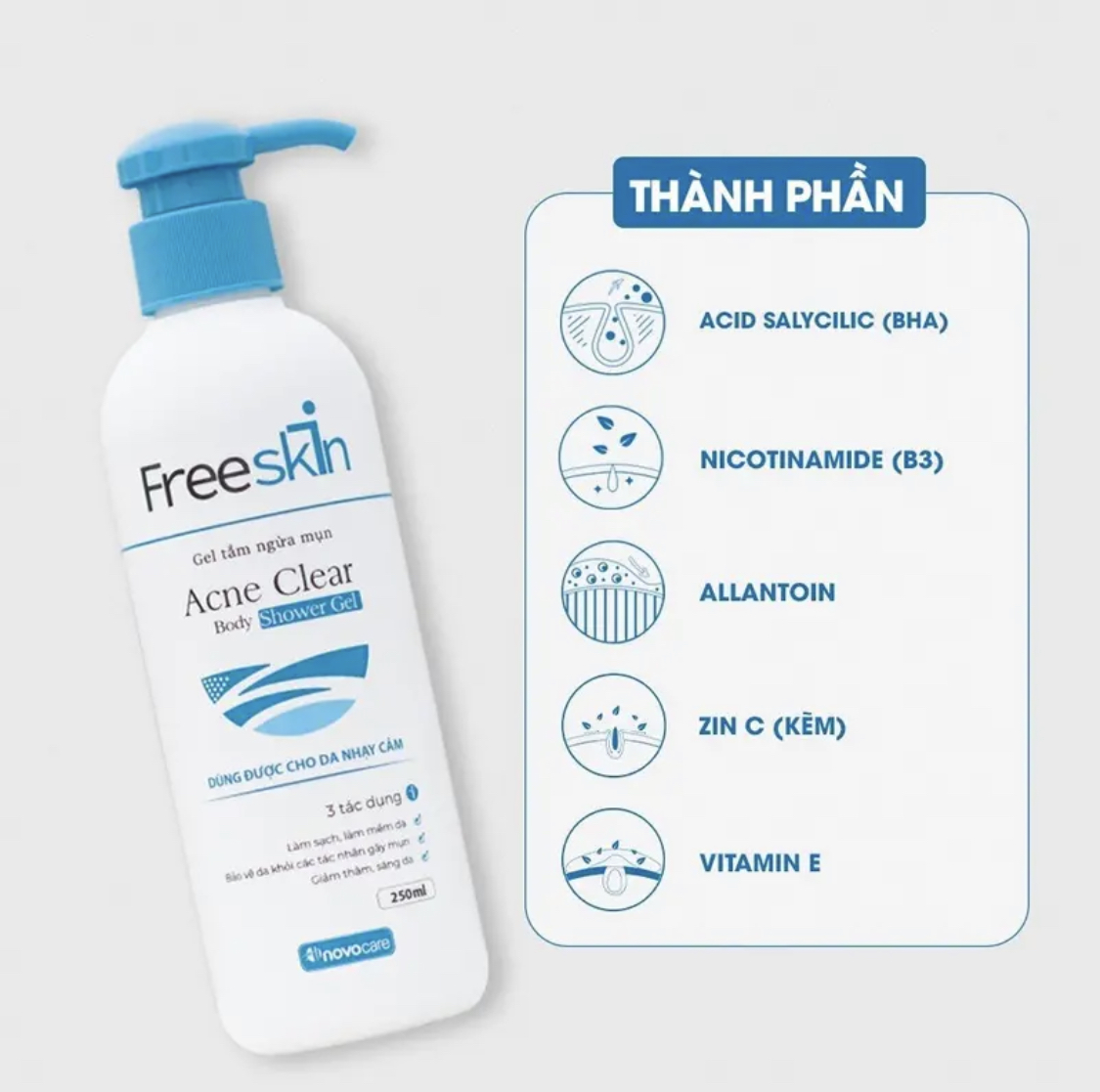Mình bị mụn ở lưng và ngực khá nhiều, không biết có sử dụng được sản phẩm này ko ạ.