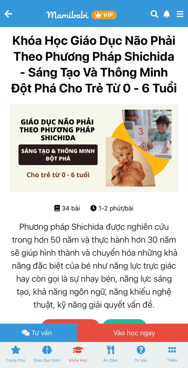 CÙNG HỌC 34 BÀI PHÁT TRIỂN NÃO PHẢI CHO CON, GIÚP CON THÔNG MINH, SÁNG TẠO, NHẠY BÉN…

Nếu muốn con yêu có một đời sống tinh thần phong phú, có sự nhạy bén và tinh tế, biết rung động trước cái đẹp, biết mở lòng với nghệ thuật… thì hãy giúp con phát triển não phải ngay từ nhỏ bố mẹ nhé. Nếu não trái “lý trí” hơn thì não phải lại xúc cảm, bay bổng, mộng mơ hơn.

Mamibabi đã có sẵn 34 bài giáo dục não phải cho con, mỗi bài chỉ 1-2 phút, giúp bố mẹ tiết kiệm được nhiều thời gian tìm hiểu. Mẹ xem tại link nhé https://mamibabi.com.vn/coursev2/4/khoa-hoc-giao-duc-nao-phai-theo-phuong-phap-shichida-sang-tao-va-thong-minh-dot-pha-cho-tre-tu-0-6-tuoi 
——————————————————
Mamibabi là ứng dụng thai giáo, luyện EASY và giáo dục sớm duy nhất tại Việt Nam:
• Được sáng lập bởi tác giả Phạm Ngọc Thắng, tác giả cuốn sách “Rủ chồng thai giáo”
• Được xây dựng theo hướng “1 tài khoản – ngàn nội dung”, bạn chỉ cần mua tài khoản VIP Mom 1 lần duy nhất để đọc hàng ngàn nội dung về nuôi dạy con. 

- Được tư vấn 1:1 mọi vấn đề về mang thai và nuôi con https://mamibabi.com.vn/community 
- 56 khoá học về mang thai và nuôi con https://mamibabi.com.vn/khoa-hoc 
- Hơn 500 hoạt động giáo dục sớm cho bé từ 0 - 6 tuổi https://mamibabi.com.vn/khoa-hoc#gds
- Hơn 300 món ăn dặm cho bé https://mamibabi.com.vn/an-dam
- Hơn 3000 hoạt động thai giáo giúp mẹ vui bé khỏe https://mamibabi.com.vn/vip/info?mode=1
- Hơn 1000 bản nhạc thai giáo và karaoke thai giáo https://mamibabi.com.vn/nhac-thai-giao
- Hơn 1000 bài thơ và câu truyện thai giáo tiếng Anh, tiếng Việt, Ehon, audio https://mamibabi.com.vn/newscategory/15/truyen-thai-giao