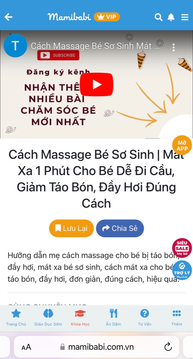 Thỉnh thoảng Mamibabi lại nhận được câu hỏi của các mẹ về việc bé nhiều ngày không đại tiện, hoặc đi ngoài phân khô rắn. Để con đại tiện tốt hơn, mẹ hãy massage cho con theo hướng dẫn tại đây nhé https://mamibabi.com.vn/video/play?id=47

Ngoài ra, mẹ nên ưu tiên sữa mẹ hơn sữa công thức, đặc biệt trong 6 tháng đầu tiên. Bé bú sữa mẹ rất hiếm khi bị táo bón.

Với bé bú mẹ: Mẹ lưu ý chế độ ăn uống của mình cần nhiều rau củ quả, uống nhiều nước, nên bổ sung các thực phẩm lợi sữa như chè vằng, ngũ cốc… hạn chế đồ ăn cay nóng.

Với bé bú sữa công thức: Mẹ cần pha sữa đúng hướng dẫn, không pha đặc khiến bé dễ táo bón hơn. Mẹ lưu ý nếu bé bị táo bón thường xuyên thì nên cân nhắc đổi loại sữa khác phù hợp hơn. 

Mẹ có thể xem thêm các bài viết dưới đây về táo bón ở trẻ:

Bé 3 tháng 14 ngày mới ị có phải táo bón không https://mamibabi.com.vn/news/1816/be-3-thang-tuoi-14-ngay-moi-di-i-mot-lan-co-phai-tao-bon-khong 

Bé táo bón 3-9 ngày có cần đi khám không https://mamibabi.com.vn/news/1911/tre-nho-tao-bon-tu-3-9-ngay-co-can-di-kham
___________________________________

Mamibabi là ứng dụng thai giáo và giáo dục sớm duy nhất tại Việt Nam được sáng lập bởi tác giả Phạm Ngọc Thắng - tác giả cuốn sách “Rủ chồng thai giáo” theo mô hình “1 tài khoản - ngàn nội dung”.

Mẹ chỉ cần đăng ký tài khoản VIP Mom một lần duy nhất để được:

+ Tư vấn 1:1 mọi vấn đề về mang thai, thai giáo và nuôi dạy con https://mamibabi.com.vn/community
+ Học 80+ khoá học ngắn về mang thai https://mamibabi.com.vn/khoa-hoc?mode=1
+ Học 40+ khoá học ngắn về nuôi con https://mamibabi.com.vn/khoa-hoc?mode=2