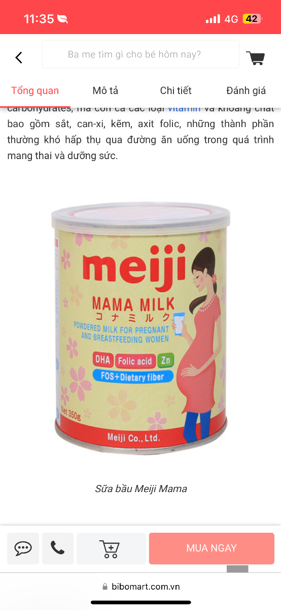 Em nay dc 13w5d rồi ạ nhưng em vẫn k thể uống dc sữa tươi và ăn trứng vì hễ cứ uống sữa tươi hoặc ăn trứng là có biểu hiện bụng cồn cào, ợ lên men, buồn nôn, chóng mặt. Em muốn hỏi liệu sữa bầu có ổn hơn k ạ chứ e uống cả sữa hạt và sữa đậu nành rồi đều bị ạ.  Ngoài ra e muốn hỏi chút là mình uống vitamin bầu và sắt rồi thì uống thêm sữa bầu có dc k ạ và uống loại nào là phù hợp ạ. Em tính mua loại meiji như hình ạ. Mom nào uống rùi cho em xin review sữa này với ạ. Em cảm ơn ạ :3