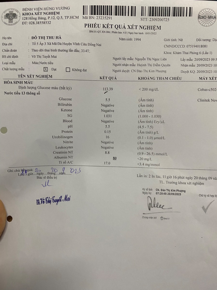 Hôm 24w mình xn tđtk âm tính ở phòng khám

Đến khi 33w mình lên Hùng Vương được test nước tiểu sau khi ăn thì được thông báo nước tiểu quá nhiều đường, chỉ số Albumin quá cao như trong ảnh. Bé có nguy cơ thai lưu

Mình về phòng khám tư test đường lại được cho uống đường lấy máu 3 lần. Kết quả vẫn âm tính
Vậy kết quả nước tiểu trên Hùng Vương có gì khác với test lấy máu 3 lần kia không ạ?