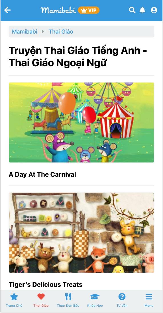 Mamibabi đã được rất nhiều mẹ biết đến qua mục “truyện thai giáo”. Mamibabi không dám nói rằng mình là app đọc truyện thai giáo tốt nhất trên thị trường, tuy nhiên, chúng tôi có thể đảm bảo rằng: 

+ Mamibabi luôn có sẵn hàng ngàn truyện thai giáo để mẹ đọc cho bé cả trong thai kỳ và khi bé đã ra đời
+ Mamibabi sở hữu những truyện thai giáo độc quyền chỉ có tại Mamibabi, không có tại bất kỳ app thai giáo nào khác
+ Các truyện mới liên tục được cập nhật
+ Nội dung truyện phong phú. Chỉ riêng truyện thai giáo Mamibabi đã có 4 mục sau đây: 

>>> Truyện thai giáo tiếng Việt https://mamibabi.com.vn/newscategory/15/truyen-thai-giao 

>>> Truyện thai giáo tiếng Anh https://mamibabi.com.vn/newscategory/38/truyen-thai-giao-tieng-anh-thai-giao-ngoai-ngu 

>>> Truyện thai giáo audio mẹ và bé cùng nghe https://mamibabi.com.vn/audiobook 

>>> Truyện tranh thai giáo https://mamibabi.com.vn/newscategory/33/truyen-tranh-thai-giao 

Để đọc hàng ngàn câu truyện thai giáo trên, mẹ chỉ cần đăng ký 1 tài khoản “VIP Mom trọn đời”. Ngoài quyền lợi đọc truyện thai giáo mẹ còn được: 

+ Được tư vấn 1:1 mọi câu hỏi về mang thai và nuôi con https://mamibabi.com.vn/community 
+ Học 80 khóa học ngắn về mang thai https://mamibabi.com.vn/khoa-hoc?mode=1
+ Học 40 khóa học ngắn về chăm sóc trẻ sơ sinh và nuôi con https://mamibabi.com.vn/khoa-hoc?mode=2
---------------------------------------------
 
Mamibabi là ứng dụng thai giáo và giáo dục sớm được xây dựng bởi tác giả Phạm Ngọc Thắng – tác giả cuốn sách “Rủ chồng thai giáo”. Với phương châm “chi phí tốt nhất – nội dung nhiều nhất”, trong 5 năm qua, Mamibabi đã đồng hành với hàng triệu mẹ bầu Việt Nam đang sống cả trong và ngoài nước trên hành trình mang thai và nuôi con của mình.