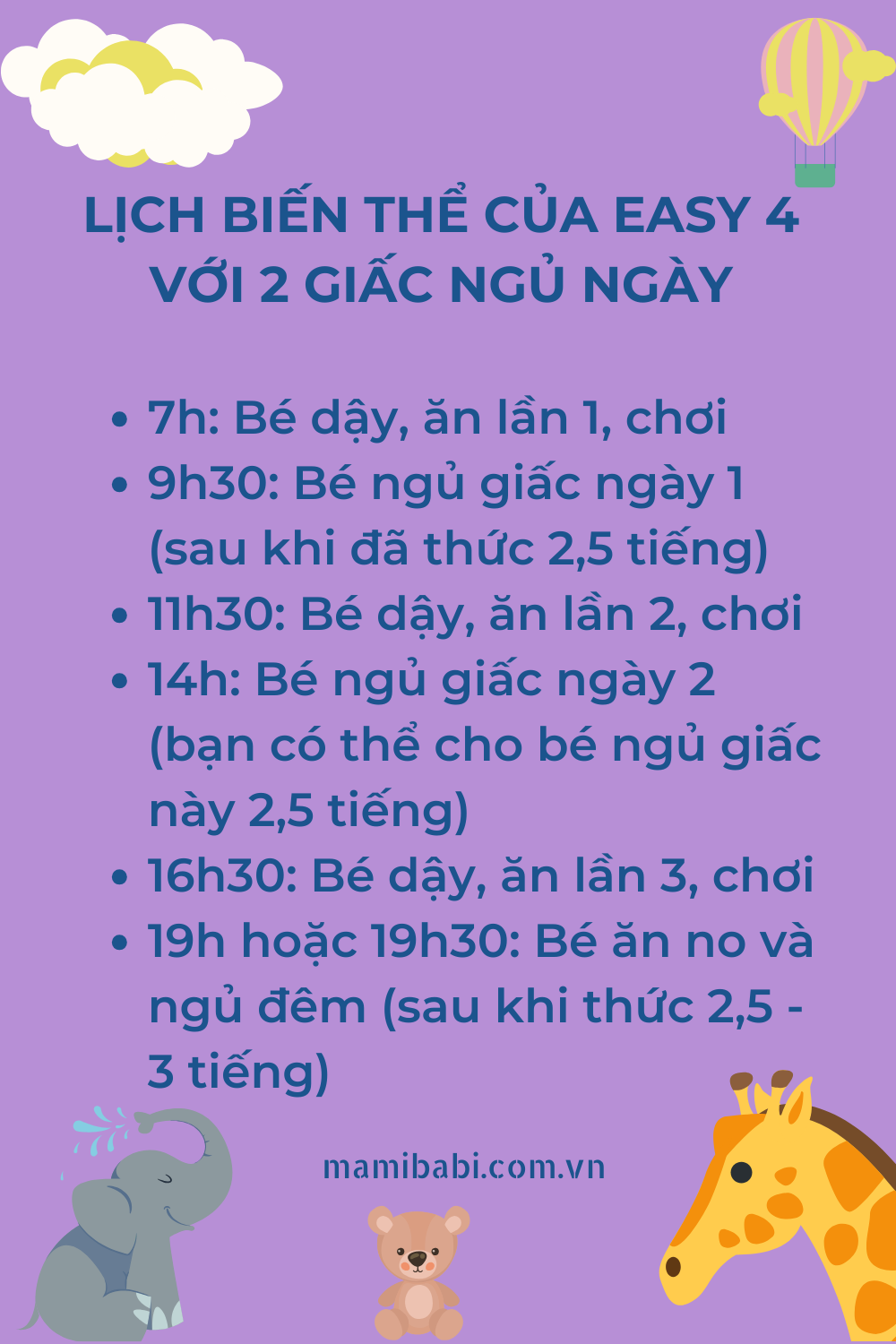 Lịch sinh hoạt theo EASY 4 dễ áp dụng nhất cho bé 8 – 19 tuần tuổi