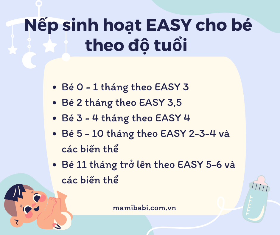 Lịch sinh hoạt EASY theo độ tuổi đầy đủ nhất cho bé từ 0 - 48 tháng
