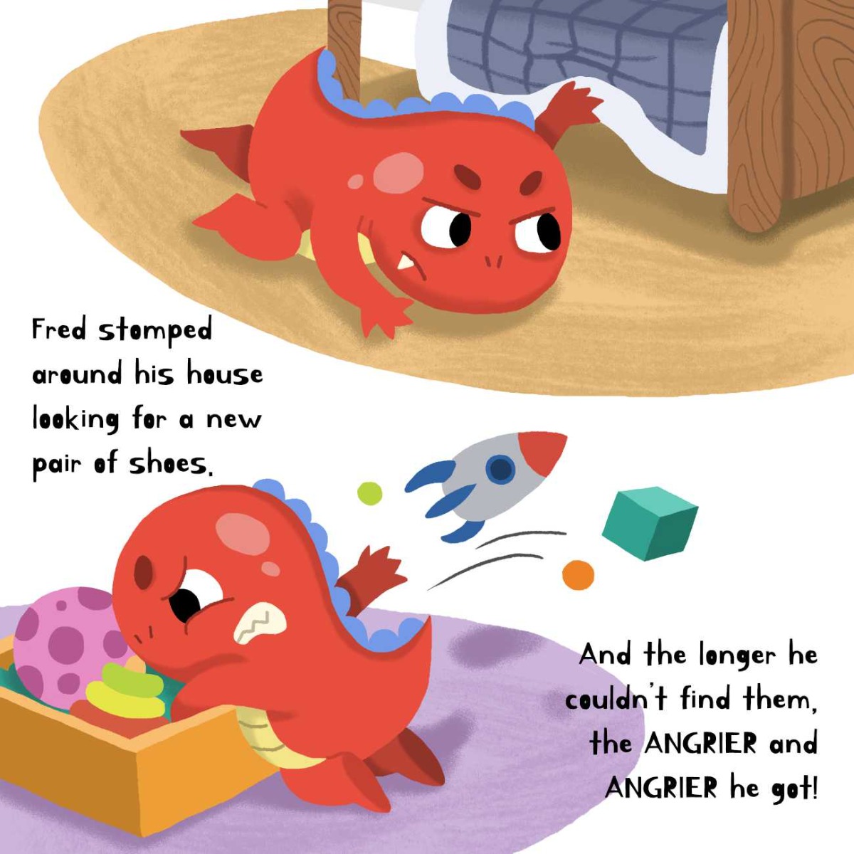 Truyện thai giáo tiếng Anh (Thai giáo ngoại ngữ): Angry Little Dinosaur