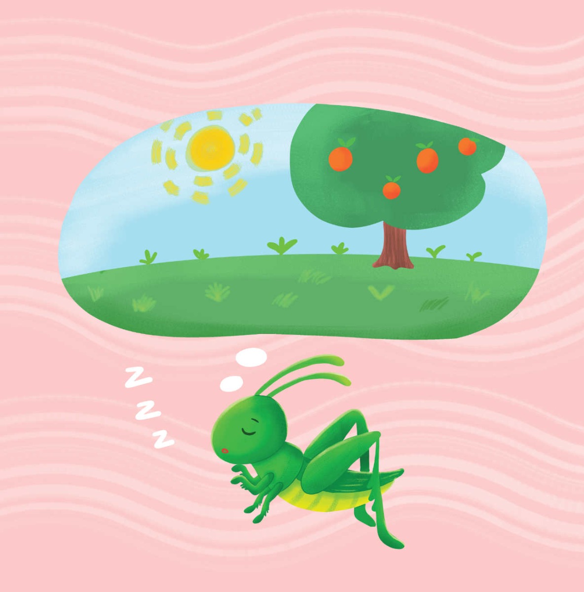 Truyện thai giáo tiếng Anh (Thai giáo ngoại ngữ): A Grasshopper in my Bedroom