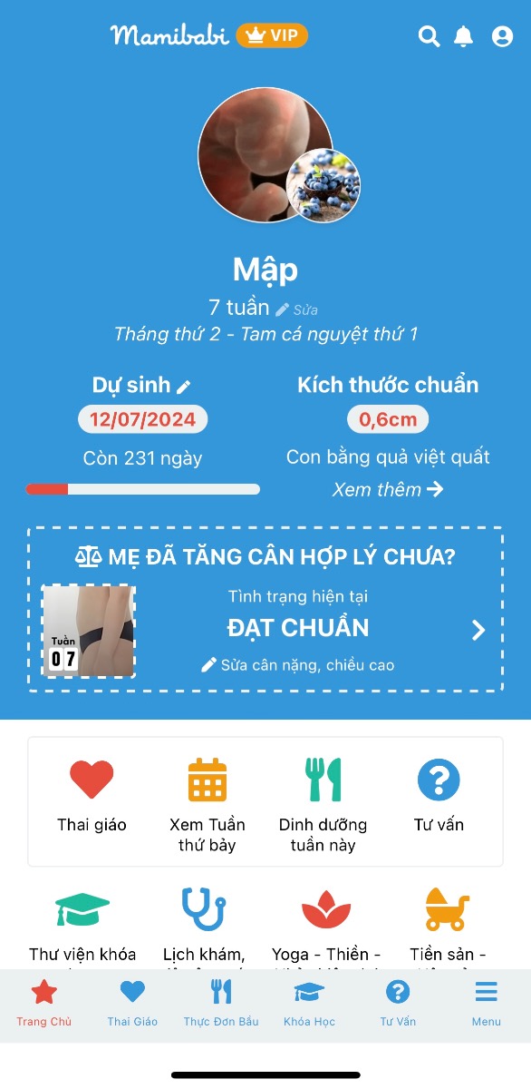 Đó chính là khoá học thai giáo Mamibabi nhé mẹ ơi. Mamibabi đã được vinh dự lựa chọn là 1 trong 20 dự án tốt nhất tại “Google for Startups 2023”.

Chỉ với 899K mẹ sẽ nhận được những quyền lợi sau đây trong thời gian TRỌN ĐỜI:

- Được tư vấn 1:1 mọi vấn đề về mang thai và nuôi con https://mamibabi.com.vn/community 
- Hơn 3000 hoạt động thai giáo giúp mẹ vui bé khỏe https://mamibabi.com.vn/vip/info?mode=1
- Hơn 1000 bản nhạc thai giáo và karaoke thai giáo https://mamibabi.com.vn/nhac-thai-giao
- Hơn 1000 bài thơ và câu truyện thai giáo tiếng Anh, tiếng Việt, Ehon, audio https://mamibabi.com.vn/newscategory/15/truyen-thai-giao
- Thực đơn 280 ngày mang thai cho mẹ bầu https://mamibabi.com.vn/thai-giao-dinh-duong
- 60 khoá học về mang thai và nuôi con https://mamibabi.com.vn/khoa-hoc
- Bảng theo dõi cân nặng 40 tuần cho mẹ https://mamibabi.com.vn/special/pregnancy_weight_gain
- Bảng theo dõi cân nặng 40 tuần cho bé https://mamibabi.com.vn/news/95/can-nang-va-chieu-dai-thai-nhi-theo-chuan-who-2021
- Đếm cử động thai mỗi ngày https://mamibabi.com.vn/baby/yogakick
- Hơn 500 hoạt động giáo dục sớm cho bé từ 0 - 6 tuổi https://mamibabi.com.vn/khoa-hoc#gds
- Hơn 300 món ăn dặm cho bé https://mamibabi.com.vn/an-dam