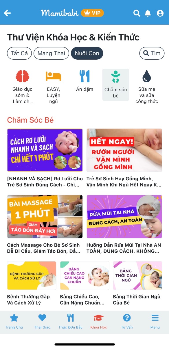 Ngay khi đăng ký khoá học thai giáo 280 ngày, mẹ sẽ nhận được cả khoá học chăm sóc trẻ sơ sinh bao gồm luyện ăn, luyện ngủ, nuôi con bằng sữa mẹ và rất nhiều nội dung khác. Đặc biệt mẹ được tư vấn 1:1 mọi câu hỏi về mang thai và nuôi con.

Khoá học thai giáo 280 ngày https://mamibabi.com.vn/thai-giao

Khoá học chăm sóc trẻ sơ sinh https://mamibabi.com.vn/khoa-hoc?mode=2&cate=4 

Mọi câu hỏi cần được tư vấn mẹ vui lòng gửi tại đây https://mamibabi.com.vn/community