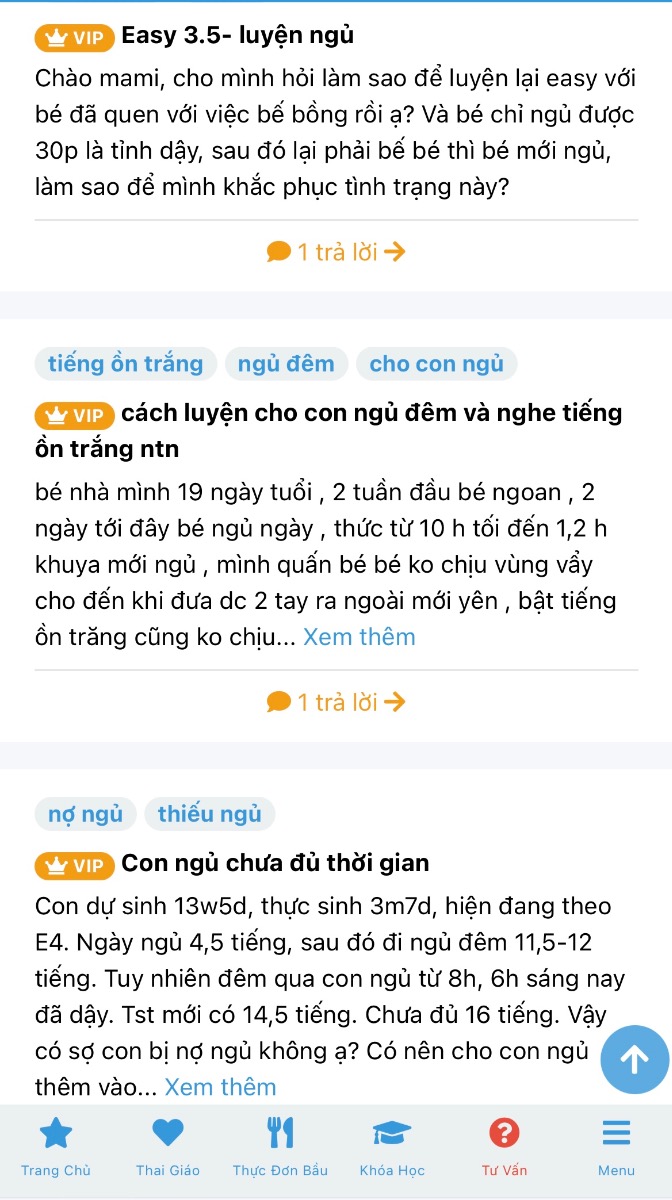 Mỗi bé yêu là một bản thể riêng biệt, duy nhất với những nhu cầu và cá tính khác nhau. Thấu hiểu điều đó, trong những năm qua, Mamibabi luôn hỗ trợ bố mẹ luyện EASY cho bé với tiêu chí linh động và chuyển dịch sao cho phù hợp nhất với từng bé yêu và từng gia đình. 

Ngoài EASY, Mamibabi sẽ tư vấn nhiều phương pháp khác của các chuyên gia uy tín trên thế giới nhằm giúp bố mẹ bà bé yêu có được lịch ăn ngủ “thật sự EASY”.

>>> Bố mẹ có thể tham khảo 10+ khoá học về Luyện ngủ và EASY tại đây https://mamibabi.com.vn/khoa-hoc?mode=2&cate=2 

>>> Mọi câu hỏi về Luyện ngủ và EASY bạn có thể gửi tại đây https://mamibabi.com.vn/community?g=15