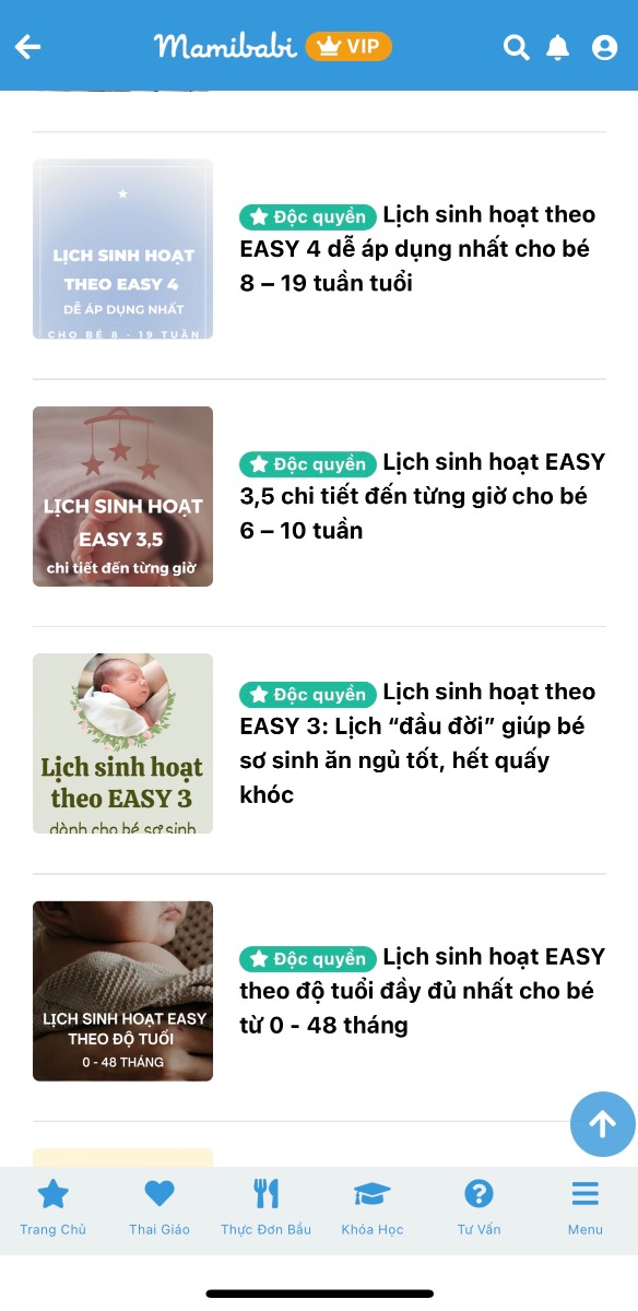 Mỗi bé yêu là một bản thể riêng biệt, duy nhất với những nhu cầu và cá tính khác nhau. Thấu hiểu điều đó, trong những năm qua, Mamibabi luôn hỗ trợ bố mẹ luyện EASY cho bé với tiêu chí linh động và chuyển dịch sao cho phù hợp nhất với từng bé yêu và từng gia đình. 

Ngoài EASY, Mamibabi sẽ tư vấn nhiều phương pháp khác của các chuyên gia uy tín trên thế giới nhằm giúp bố mẹ bà bé yêu có được lịch ăn ngủ “thật sự EASY”.

>>> Bố mẹ có thể tham khảo 10+ khoá học về Luyện ngủ và EASY tại đây https://mamibabi.com.vn/khoa-hoc?mode=2&cate=2 

>>> Mọi câu hỏi về Luyện ngủ và EASY bạn có thể gửi tại đây https://mamibabi.com.vn/community?g=15