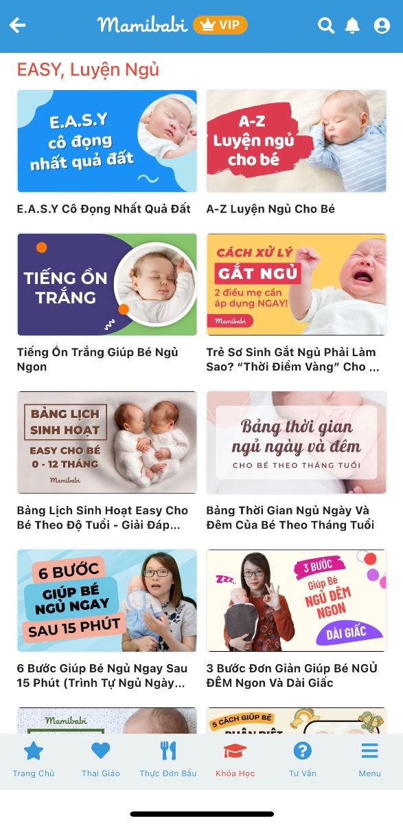 Mỗi bé yêu là một bản thể riêng biệt, duy nhất với những nhu cầu và cá tính khác nhau. Thấu hiểu điều đó, trong những năm qua, Mamibabi luôn hỗ trợ bố mẹ luyện EASY cho bé với tiêu chí linh động và chuyển dịch sao cho phù hợp nhất với từng bé yêu và từng gia đình. 

Ngoài EASY, Mamibabi sẽ tư vấn nhiều phương pháp khác của các chuyên gia uy tín trên thế giới nhằm giúp bố mẹ bà bé yêu có được lịch ăn ngủ “thật sự EASY”.

>>> Bố mẹ có thể tham khảo 10+ khoá học về Luyện ngủ và EASY tại đây https://mamibabi.com.vn/khoa-hoc?mode=2&cate=2 

>>> Mọi câu hỏi về Luyện ngủ và EASY bạn có thể gửi tại đây https://mamibabi.com.vn/community?g=15