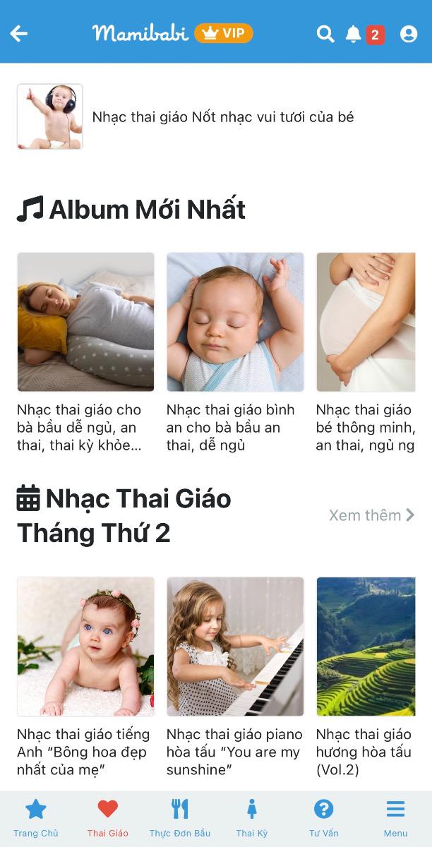 Mamibabi là một trong những đơn vị sở hữu kho nhạc thai giáo lớn nhất tại Việt Nam. Mẹ có thể nghe ngay tại đây https://mamibabi.com.vn/nhac-thai-giao

Tại Mamibabi, ngoài việc nghe nhạc không giới hạn, mẹ sẽ được:
- Tư vấn 1:1 mọi câu hỏi gửi đến
- Nhận 40+ khoá học về mang thai (dinh dưỡng, bệnh lý, thai giáo…) 
- Nhận 40+ khoá học về chăm sóc trẻ sơ sinh (luyện ăn, luyện ngủ, dinh dưỡng, vận động…)

Mẹ có thể xem tất cả tại đây https://mamibabi.com.vn/khoa-hoc

Chi phí sử dụng TRỌN ĐỜI chỉ 899K