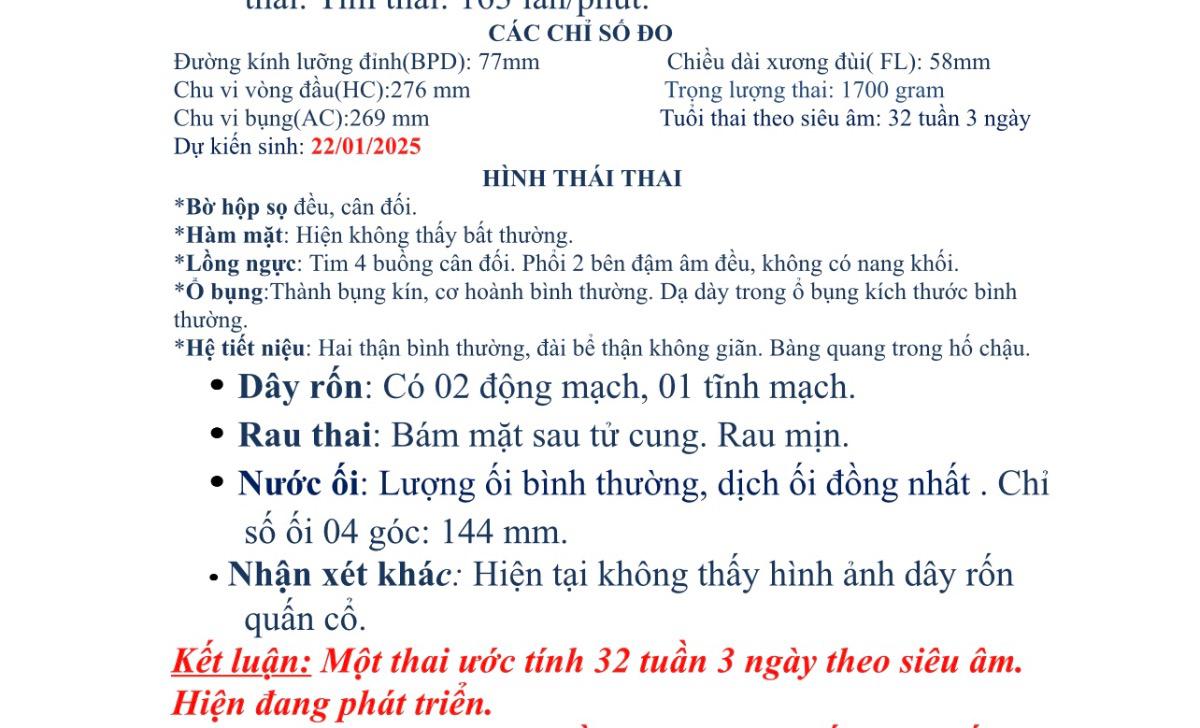 Xem chỉ số và cân nặng thai nhi đã đạt chưa ạ?Chiều dài xương đùi ngắn và bé nhỏ cần bổ sung chất gì?