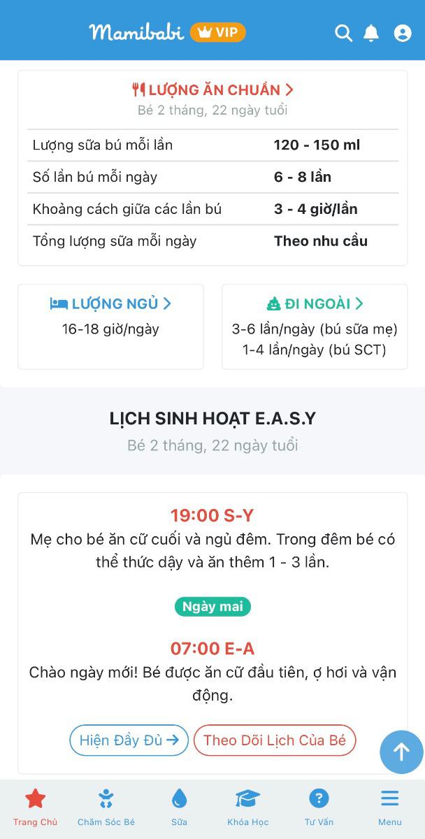 Chỉ với chiếc điện thoại của mình, mẹ đã có trong tay cuốn “cẩm nang số” với đầy đủ nội dung từ lúc bầu đến sinh con và nuôi con: 

1. Chế độ dinh dưỡng khoa học dành cho mẹ

- Thực đơn đa dạng cho từng giai đoạn
- Mẹo ăn uống để duy trì nguồn sữa dồi dào và vóc dáng cân đối
- Chăm sóc sức khoẻ tiền sản và hậu sản 

2. Dinh dưỡng cho bé yêu 

- Sữa mẹ và sữa công thức
- Hướng dẫn ăn dặm chuẩn khoa học
- Giải pháp cho bé biếng ăn

3. Chăm sóc sức khỏe mẹ và bé một cách toàn diện

- Chăm sóc sức khoẻ cho mẹ bầu và sau sinh 
- Luyện ngủ khoa học cho bé
- Các bài tập vận động cho bé 
- Hỗ trợ phòng tránh và xử lý các bệnh thường gặp 

Mẹ có thể xem hơn 80 khoá học và đặt câu hỏi cho Mamibabi tại đây https://mamibabi.com.vn/khoa-hoc