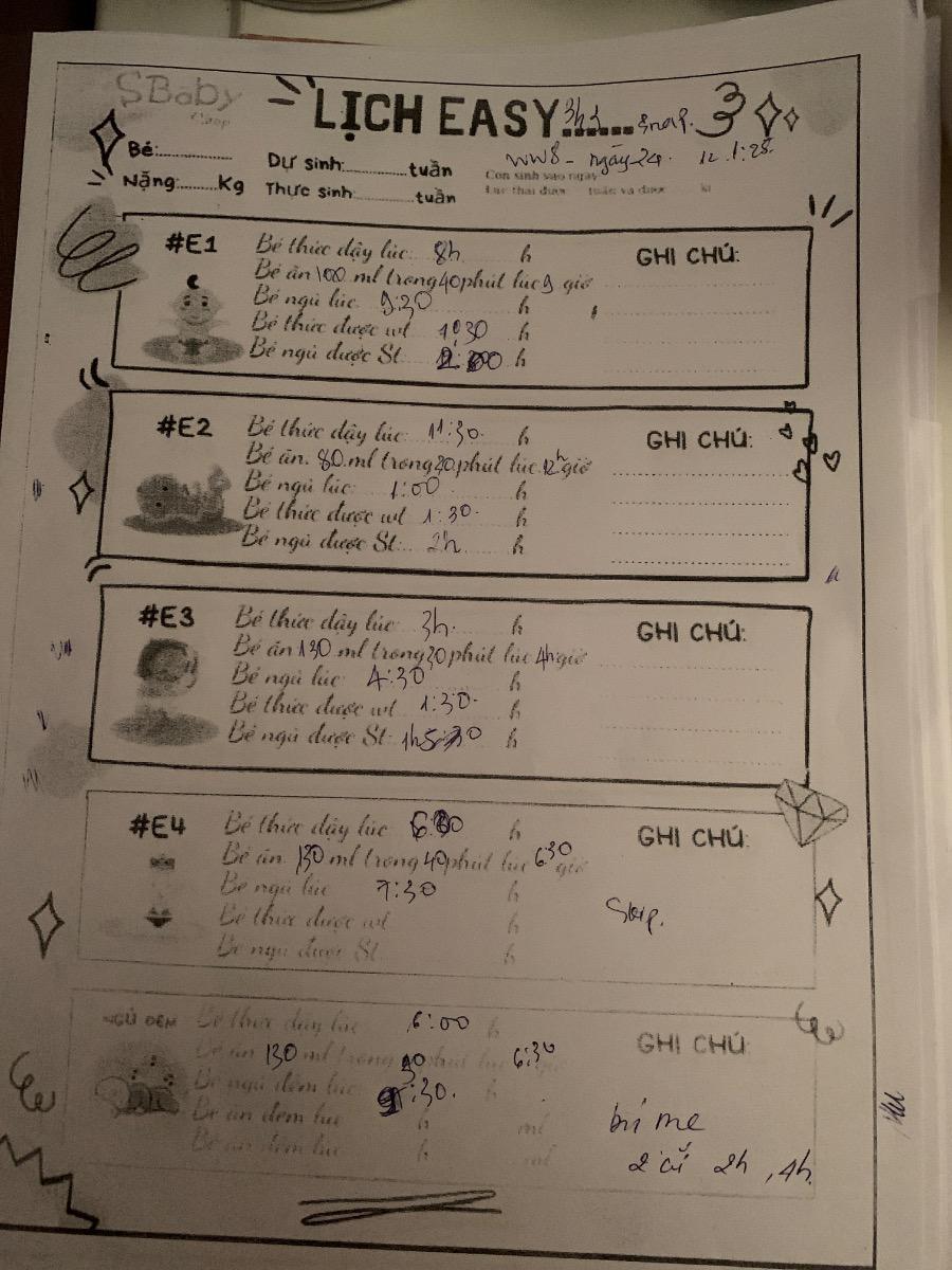 Gửi lịch sinh hoạt của bé, mong dc tư vấn, mình đã nhận câu trả lời của team ạ, cám ơn team tư vấn rất cụ thể, hic hic, trong suốt tgian mang thai k khám phá hết ứng dụng của team, tiếc ghê, giờ sẽ bám sát để tư vấn chăm bé