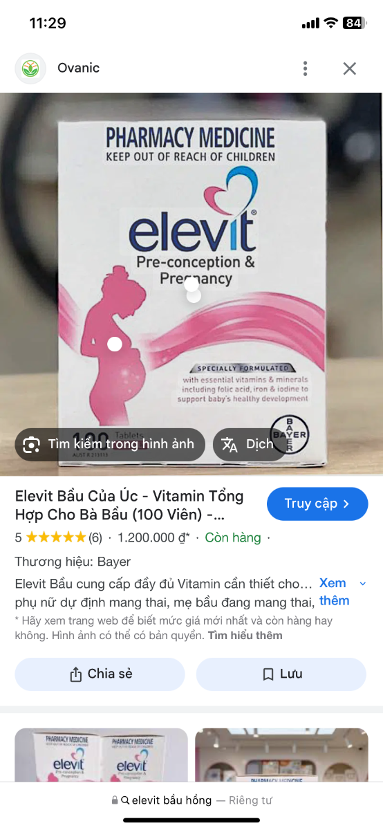 Viatamin elevit bầu hồng úc
DHa nordic
Canxi Anica