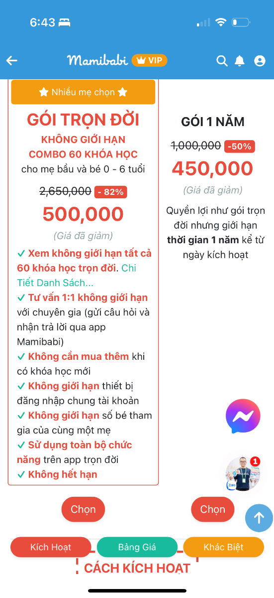 Hôm qua 19/5/25 mình mua gói 1 năm 450k
Hôm nay mình thấy gói trọn đời giảm còn 500k
Mình muốn nâng cấp thành gói trọn đời 
Nhưng lúc thanh toán thì nó hiện 899k
Vậy làm thế nào để mình nâng cấp được với giá khuyến mại 500k cho gói trọn đời? Cám ơn bạn