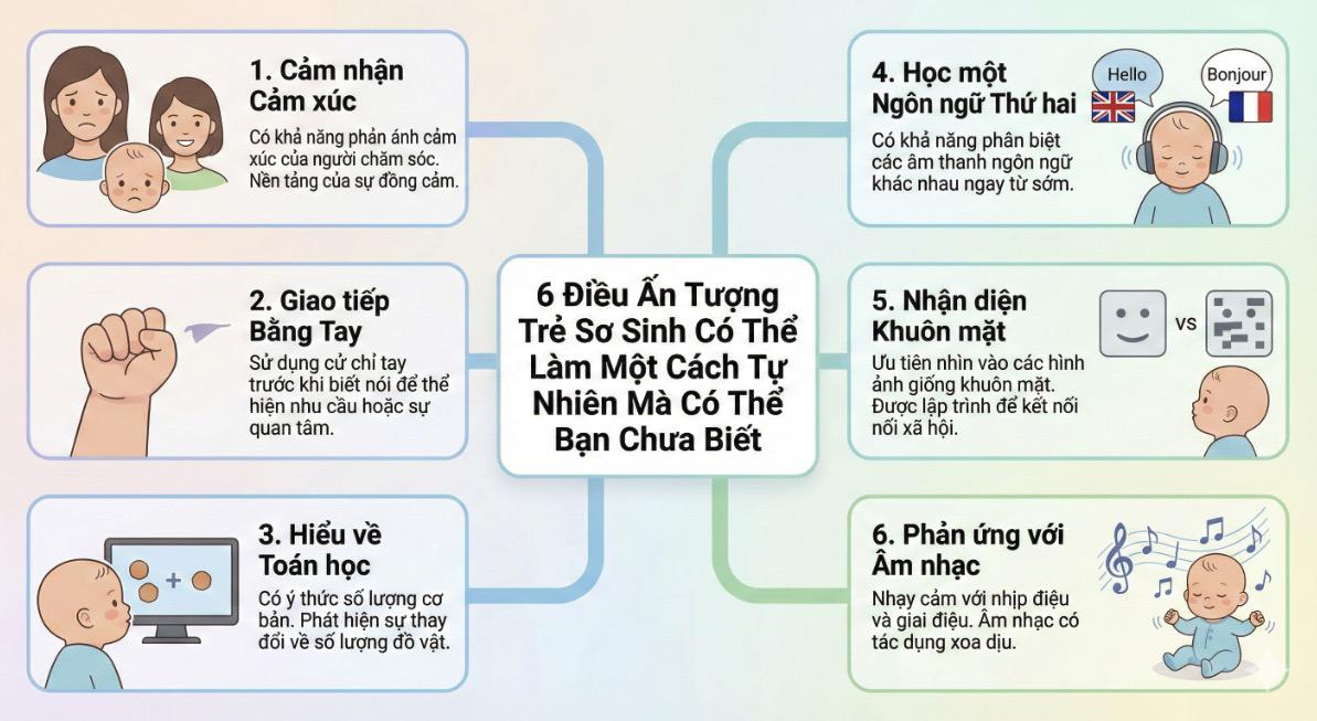 6 Điều Ấn Tượng Trẻ Sơ Sinh Có Thể Làm Một Cách Tự Nhiên Mà Có Thể Bạn Chưa Biết
