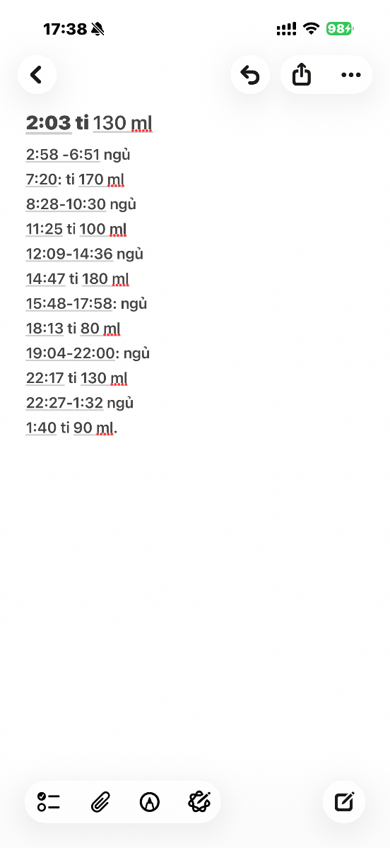 Cho m hỏi về lịch sinh hoạt của bé, bé đang easy 3.5. Cữ ti lúc 22h và 2h sáng ngày hôm sau. Có nên bỏ 1 trong 2 cữ này vì bé bắt đầu ngủ đêm dài hơn. M có nên cho bé bú tầm 12h hoặc 1h và để bé ngủ xuyên đêm ko.